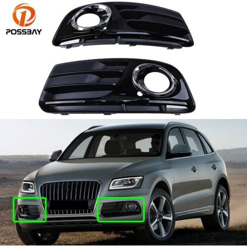 Car Left/ Right Side Grills Fog Lights Cover Bumper Grille for Audi Q5 8R 2013 2014 2015 2016 Facelift Auto Replacement Parts