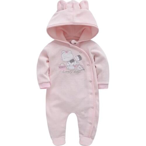 Roupa Bebede Newborn Baby Girls Hooded Romper Infant Onesie Velvet Warm Jumpsuit Baby Boys Overalls Clothing Toddler Clothing