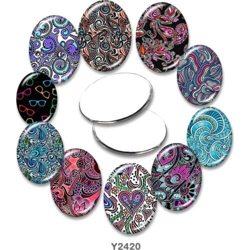 Bohemia Oval glass cabochon 13x18mm/18x25mm/30x40mm flat back Making findings TRY2420
