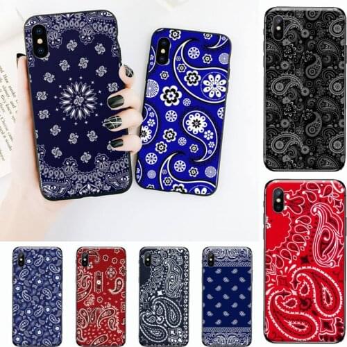 Royal Blue Bandana pattern Phone Case for iPhone 11 12 mini pro XS MAX 8 7 6 6S Plus X 5S SE 2020 XR