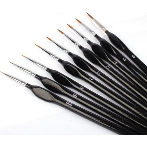 Detail Paint Brushes Set 9Pcs Miniature Brushes,Suitable for Acrylic Painting, Oil, Watercolor, Paint By Numbers