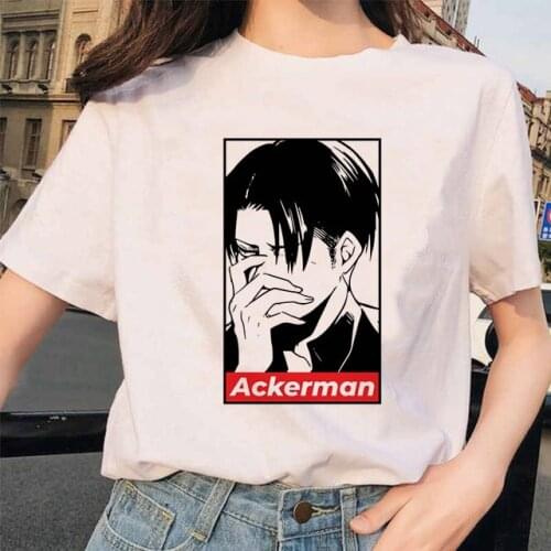 Attack on Titan T-shirt Ackerman Tshirt Unisex Shingeki No Kyojin Top Tees Women/men Japanese Anime Cool T Shirt Female