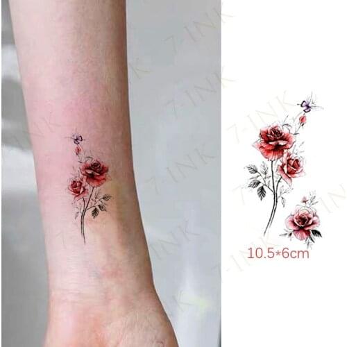 Temporary Tatoo Rose Lotus Baller Girl Small Sticker Actress Make Up Tatuaje Festival Body Art Flash Fake Tatoo for Man Woman