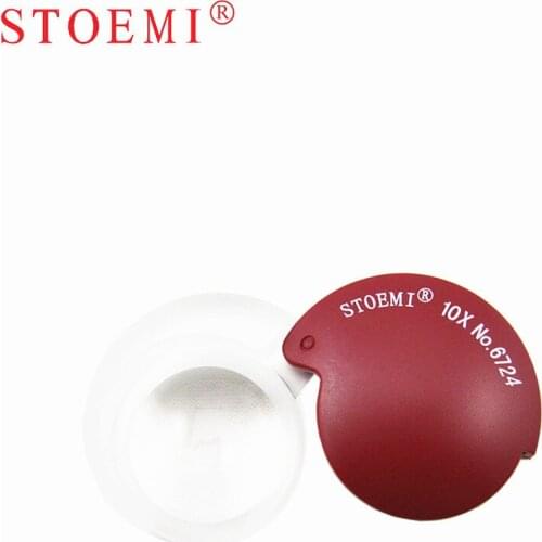 10X Mini Pocket Watch Folding Magnifier 6724 w/Leather Case Optical Tool for Watch tool/ Jeweler/ Detective