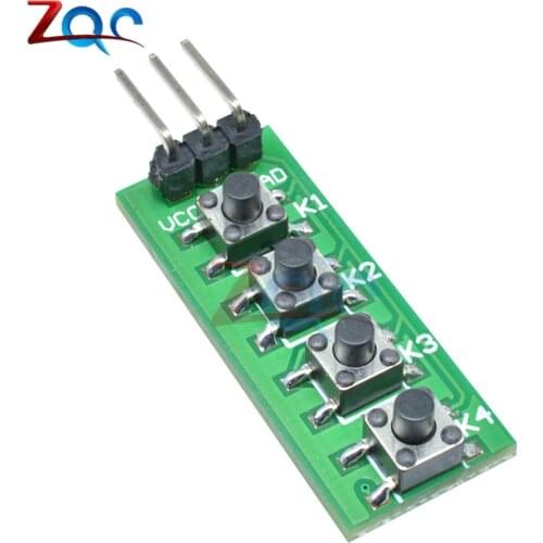KC11B04 4 Key Analog Buttons Module AD Keypad Board ADC port keyboard For Arduino Mini Nano UNO Mega2560 Breadboard