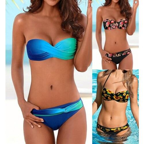 Sexy Print Swimwear Women Two Piece Swimsuit 2019 New Female Push Up Bikini Set Beach Bathing Suit Micro Bikini Monokini Biquini