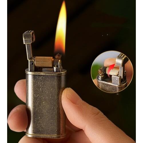 Brass Grinding Wheel Kerosene Torch Lighter Retro Free Fire Flint Lighter Cigarette Gasoline Windproof Lighter Gadgets For Men