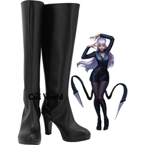 LOL KDA Girl Group The Baddest Evelynn Games Customize Cosplay High Heels Shoes Boots
