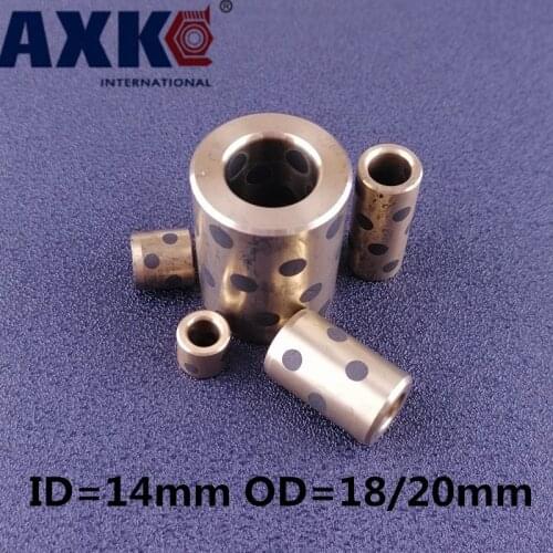Oil Self-lubricating JDB Ball Bearing Set Bushing Linear Graphite Copper Lm14 ID 14mm OD 18/20mm 4/10pcs/lot Free Shipping