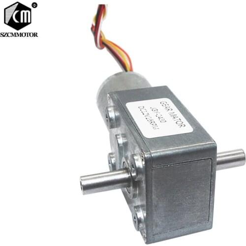 Slow Speed Silent Long Life Brushless DC Turbo Worm Gear Motor Dual Shafts High Torque BLDC Worm Geared Motor JGY370-2430D