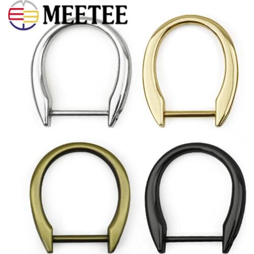 Meetee 5/10Pcs ID22mm Metal Detachable Screw D Ring Buckle U-shaped Rings Bag Strap Connection Hook Clasp DIY Hardware Accessory