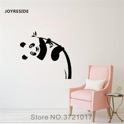 JOYRESIDE Panda Wall Animal Cute Decal Vinyl Sticker Decor Home Children Bedroom Living Room Interior Dorm Designs Murals A267