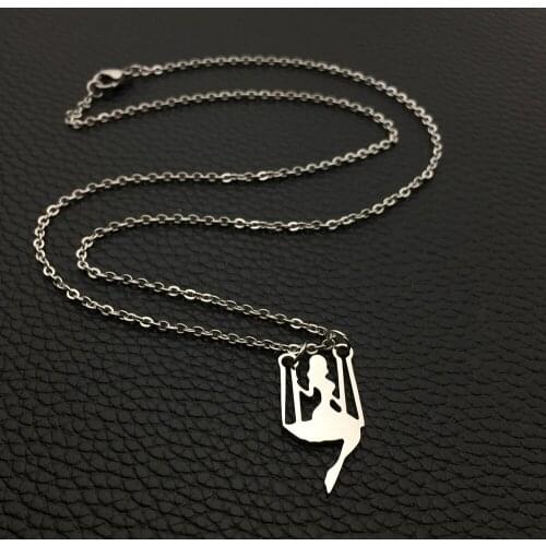 2018 New Arrival Women Stainless Steel Jewelry Girl On A Swing Pendant Necklace Birthday Gift Accept Drop Shipping YP3932