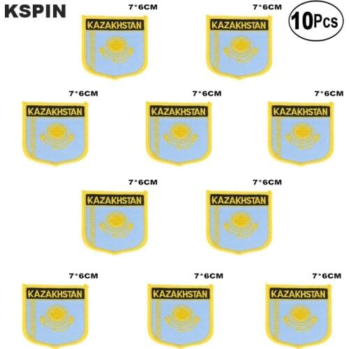Kazakhstan Flag Embroidery Patches Iron on Saw on Transfer patches Sewing Applications for Clothes in Home&Garden