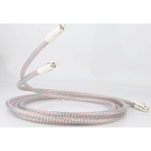 Pair Vahalla Silver Plated Hifi RCA to RCA audio cable RCA Signal cable line Hifi interconnect cable with Silver plated RCA plug