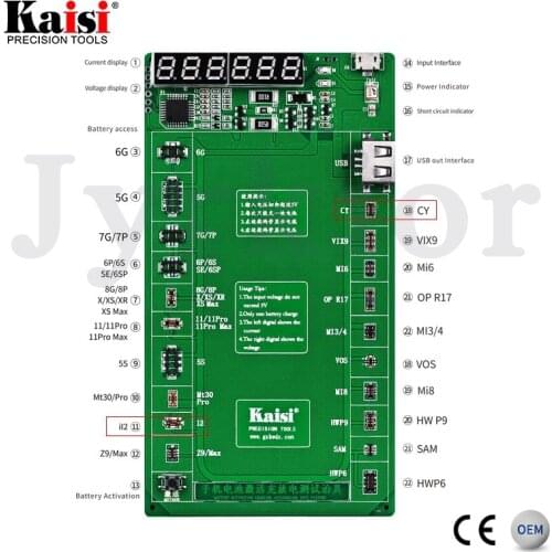 Kaisi K9208 For iPhone 5-12 Pro Max Battery Activation Board For Android Phone Battery Tester/Charger Circuit Repair Board