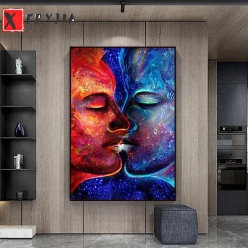 Full Square Diamond Painting Modern abstract art, colorful lovers Mosaic Needlework Picture Diamond Embroidery Sale Home Decor