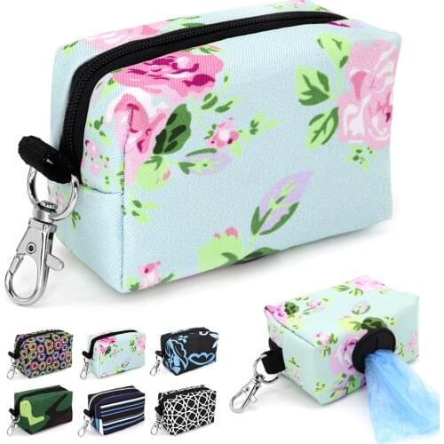 Protable Dog Garbage Bag Outdoor Travel Poop Bag Dispenser Dogs Walking Leash Bag for Snack Key Pet Suppilies