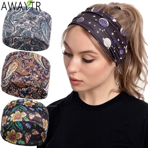 New Print Headbands For Women Bandanas Elastic Vintage Cross Hair Bands Flower Hairbands Floral Turban Fashion Hair Accessories