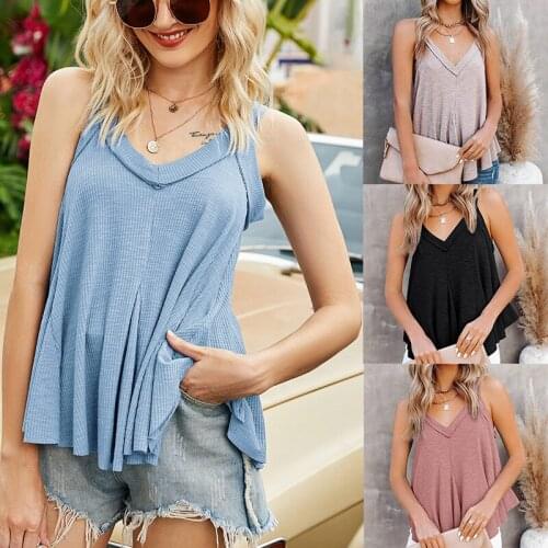Sexy Backless Summer Sleeveless Vest Women Top T Shirt Straps Spaghetti T-Shirt Irregular Vest Tee Tops Ropa Mujer