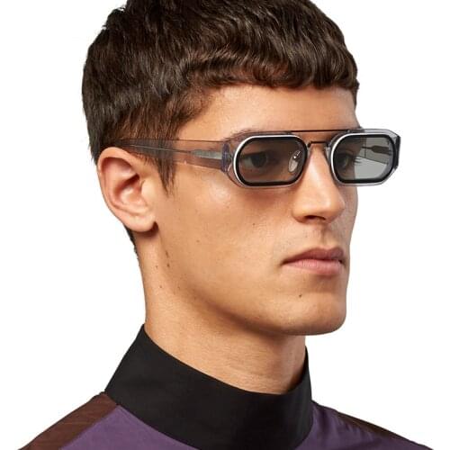 Traveling Style Luxury Fashion Two-Tone Frame Sunglasses Men Women Trend Small Rectangle Sun Glasses UV400 Double Beam Eyewear