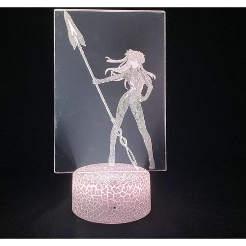 LED 3D Night Light Picture Lamp Anime EVA Asuka Langley Soryu Figure Nighlight App Control Best Gift for Kids Fans Birthday