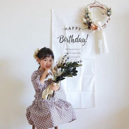 Ins birthday decoration 100DAYS cotton canvas background childrens room wall decoration wall hanging Tapestry