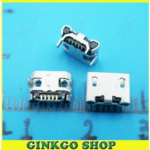 20pcs/lot Universial Small Horn 4DIP 5Pins 5P Micro USB Charging Jack Connector 4.85 Distance for Tablet PC Mobile Phones