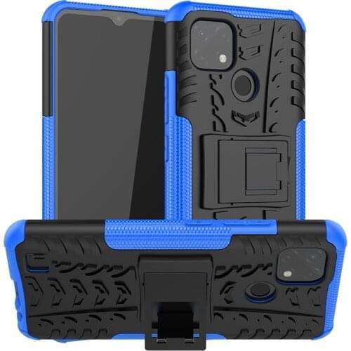 For Oppo Realme C20 Case Cover Anti-knock Heavy Duty Stand Holder Armor Bumper Cover Realme C20A Silicone Phone Case Realme C20
