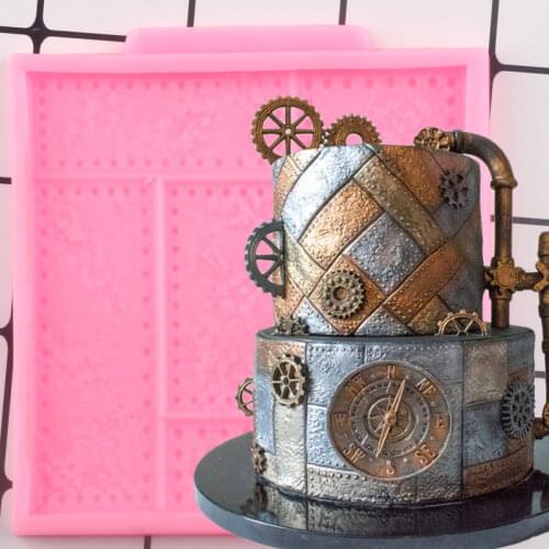 Riveted Metal Plate Silicone Molds Cake Border Fondant Mold Cake Decorating Tools Chocolate Candy Polymer Clay Moulds