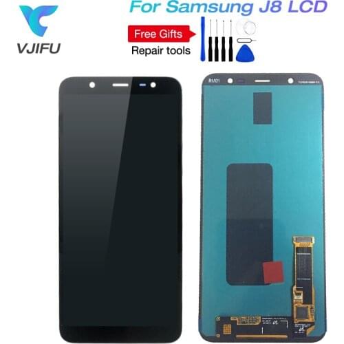 For Samsung Galaxy J8 2018 J810 Screen LCD Display Touch Screen Screen Adjust Brightness SM-J810 Replacement with Frame Glue