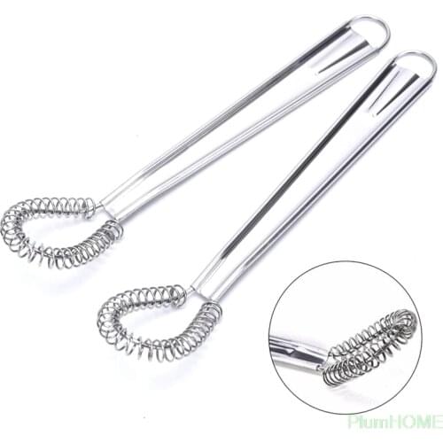 1 Piece 20cm Stainless Steel Magic Hand Held Spring Whisk Mini Kitchen Eggs Sauces Mixer Wholasale