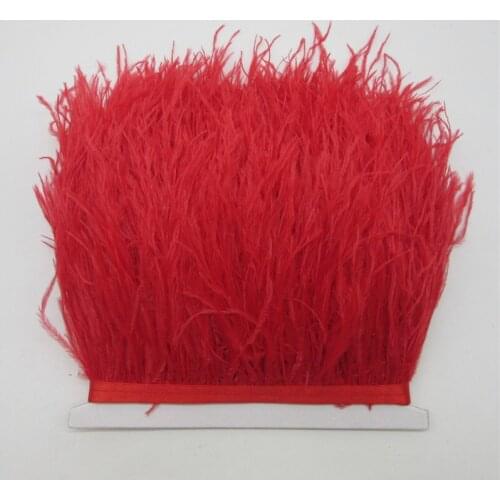10 yards 10-15CM Ostrich feather trims for skirt/dress red ostrich feathers ribbon DIY feather For Crafts Plumage Clothing