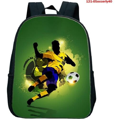 12 Inch Cool Soccerly / Footbally Print Backpack for 2-4 Years Old Kids Children School Bags Small Toddler Bag Kindergarten Bags