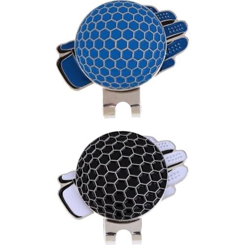 2 Pieces Novelty Glove Design Golf Hat Clip with Magnetic Ball Marker