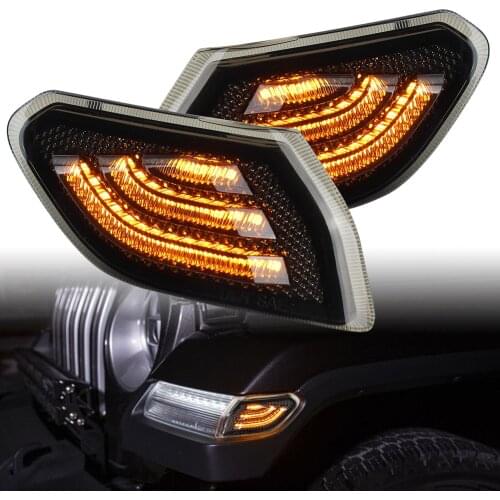 2020 LED Turn Light Side Marker Amber Front Fender Turn Signal Lamps For Jeep Wrangler JL 2018 2019 2020 Gladiator JT