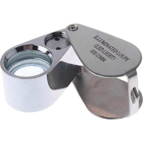 30X 21mm Jewelry Loupe,30X Illuminated Jeweler’s Loupe Jewelry Magnifier Jewelers Eye Loupe Magnifier Magnifying with LED