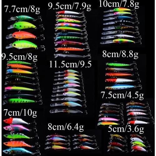 78pcs Mixed Models VIB Artificial High Quality Bait Fishing Lure Minnow wobbler tackle crankbait Carp Fishing Tackle