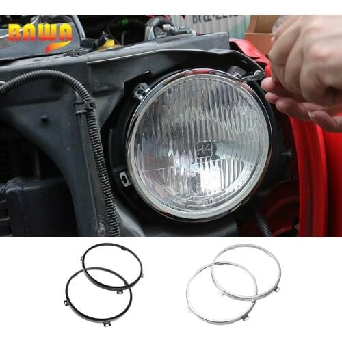BAWA Iron Front Head Light Cover for Jeep Wrangler JK 2007-2017 Metal Lamp Hoods Car Accessories