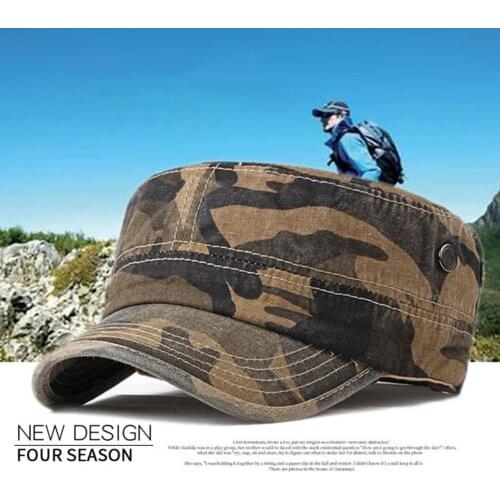 Fashion Flat Hat Multifunctional Convenient Men Camouflage Adjustable Flat Caps Sunscreen Baseball Hat for Outdoor Sports