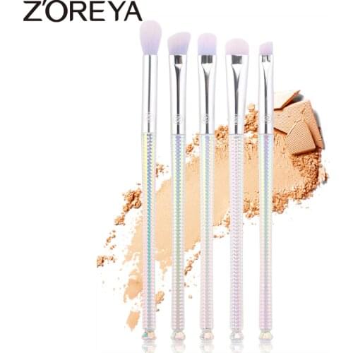 Zoreya Brand 5pcs Angled Brow Makeup Brush Sets High Quality Blending Cosmetic Brushes For Eye Make Up Best Tools For Daily Use