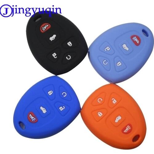 Jingyuqin 20ps 4+1 5 Buttons Remote Silicone Car Stying Key Case Cover For Buick GMC Chevrolet Cadillac Pontiac Saturn Key