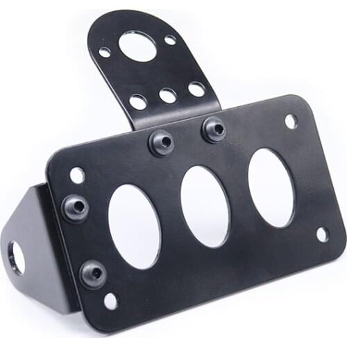 Motorcycle Black Side Mount License Plate Bracket For Harley Bobber Brake Tail Light
