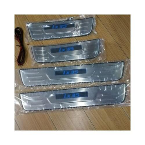 FOR Hyundai IX35 2010-2015 High quality stainless steel LED light welcome pedal cold light door Car accessories