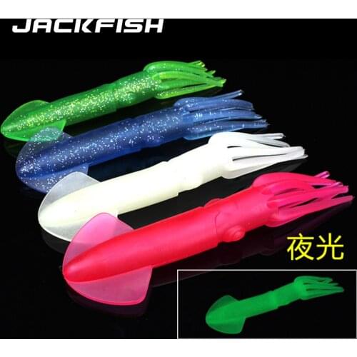 JACKFISH Luminous soft bait big Squid baits 22cm/70g Artificial Soft Fishing Lures fishing tackle for Night fishing