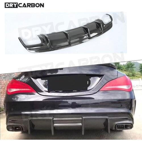 Carbon Fiber Rear Bumper Lip For Mercedes Benz CLA Class W117 CLA200 CLA250 CLA260 CLA45 2013-2019 FRP With 4-Outlet Exhaust FRP