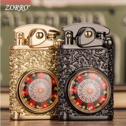 Zorro Kerosene Lighter Personality Two Color Compass Creative Rocker Ignition Gasoline Lighter Z592 Business Gift