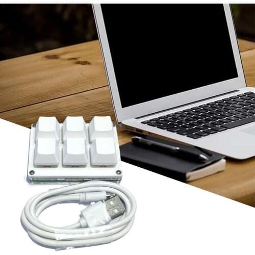 Mini 6-key Keyboard DIY Custom USB Programming Shortcut Keys Copy Paste Mechanical Keyboard For Macbook /Windows/MacOS/Android