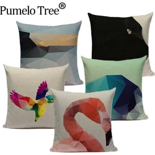 Pug dog decor pillowcase animal pink Flamingo coloful throwpillow square linen garden decoration custom print cushion cover