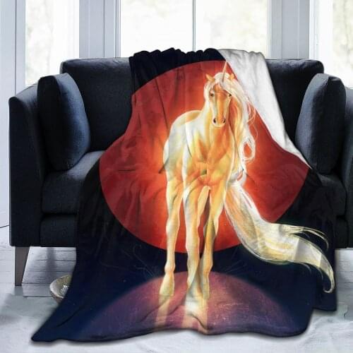 Glowing Unicorn soft warm coral Plush Blanket Sofa bed sheet knee cover girl baby child gift adult gift